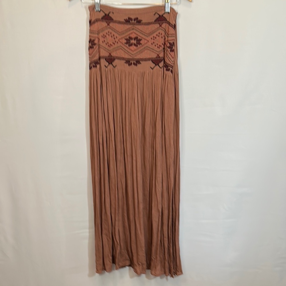 Japna Womens Size S Maxi Skirt Embroidered Side Zipper Slits Boho Hippie NWT - Picture 14 of 14